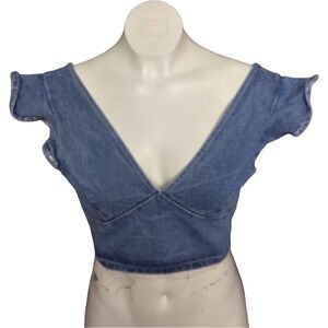 Skylar + Madison Blue Denim Crop Top